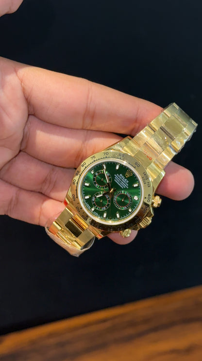 Executive Daytona | Gold Chain | Chrono | Green Dial