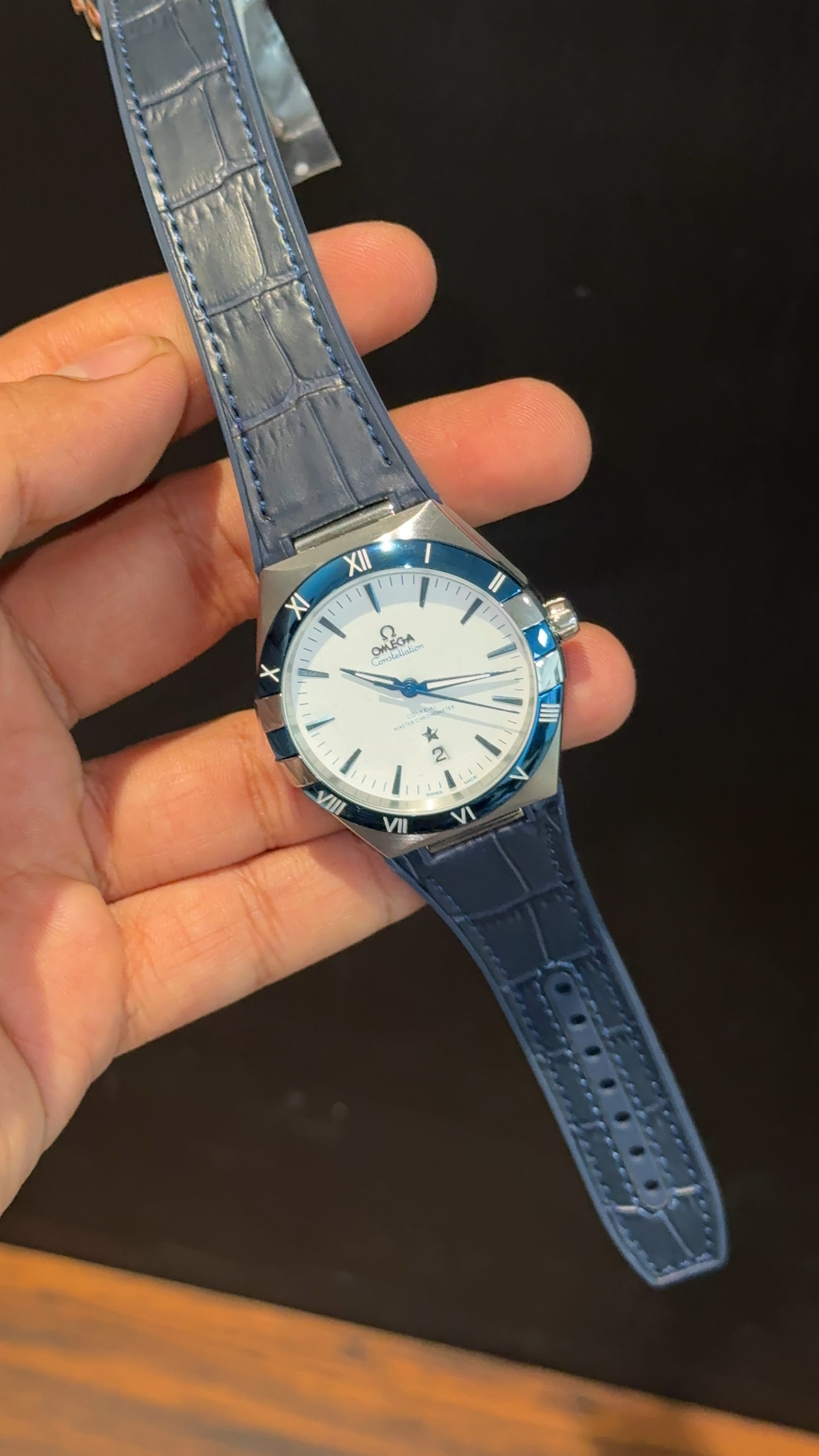 Omega Constellation | Silver Blue Case | Blue Strap | White Dial - twentyfour