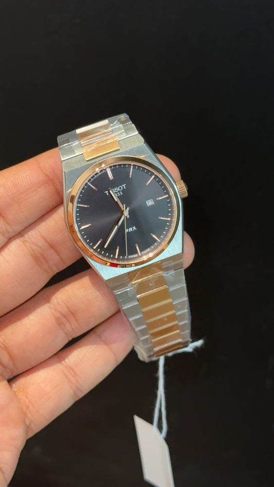 Tissot Prx | Quartz | Rose Two Tone | Black Plain Dial - twentyfour