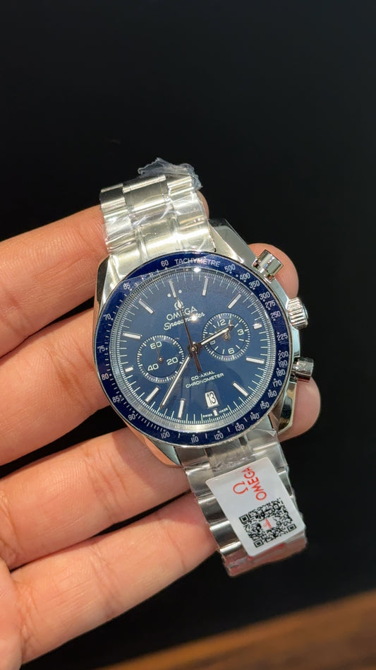 Omega Speedmaster | Silver Chain | Chrono | All Blue Dial