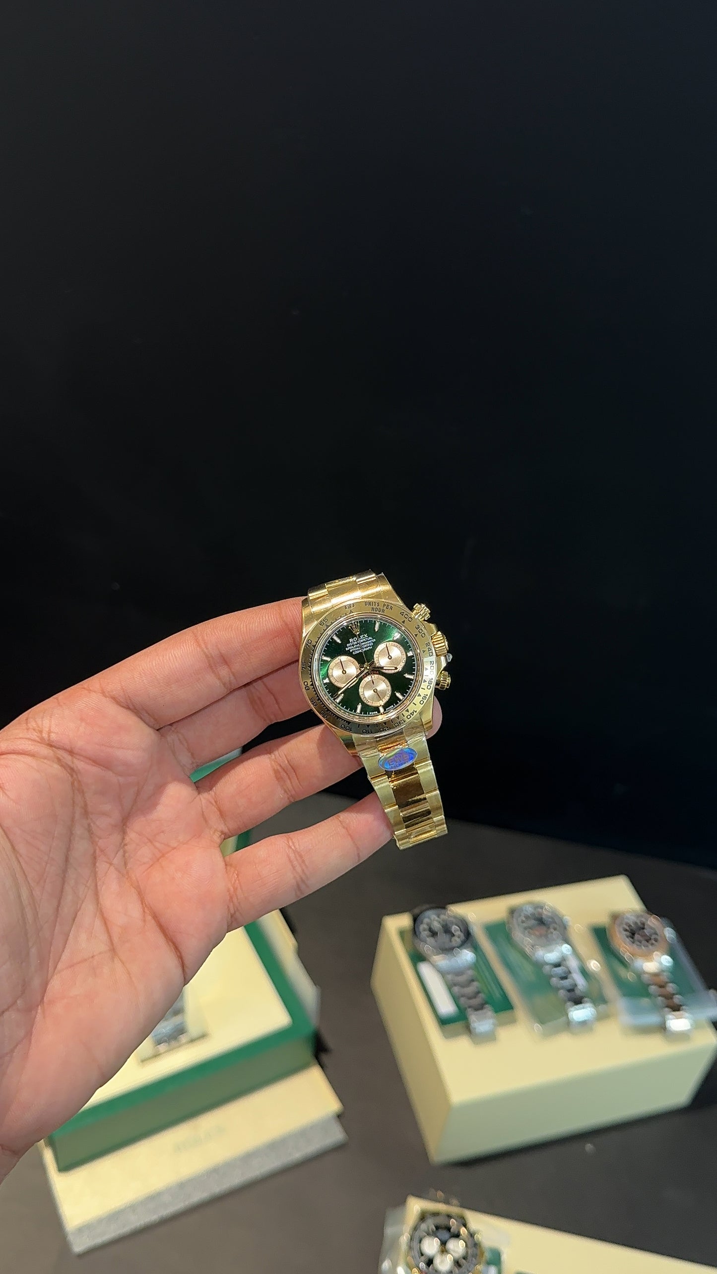 Premium Daytona John Mayer | Gold Chain | Chrono | Green Dial