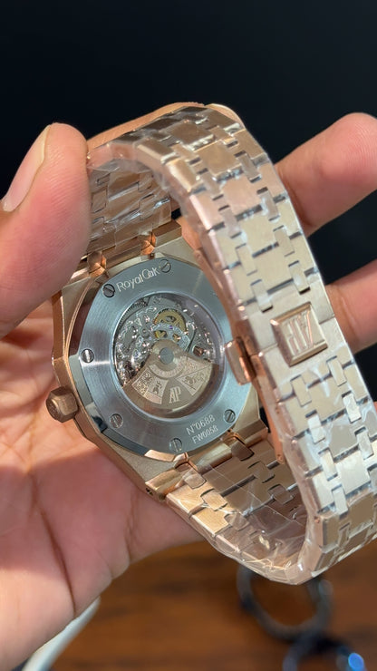 AP Skeleton | Auto | Rose Chain | Black Dial