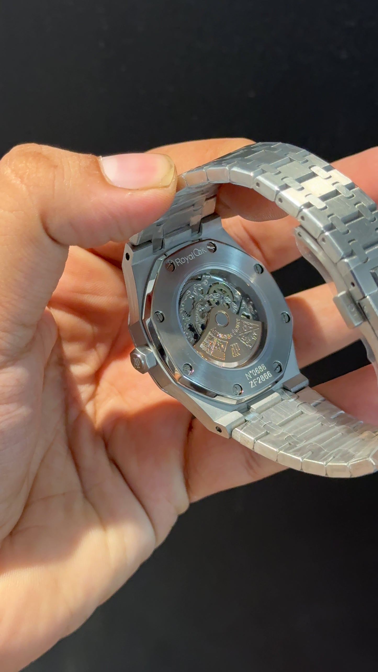 AP Skeleton | Auto | Silver Chain | Black Dial