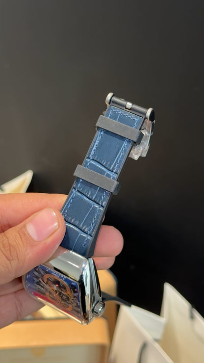 Premium Franck Muller | Vanguard S6 Edition | Yachting Skeleton | Blue Strap | Blue Dial