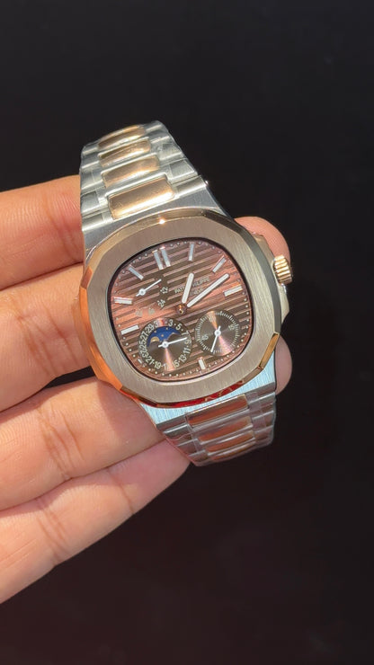 Pp Auto | Moonphase | Rose Two Tone | Sub Brown Dials