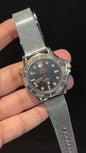 Omega Seamaster Diver | Silver Milanese Chain | Rose Black Dial