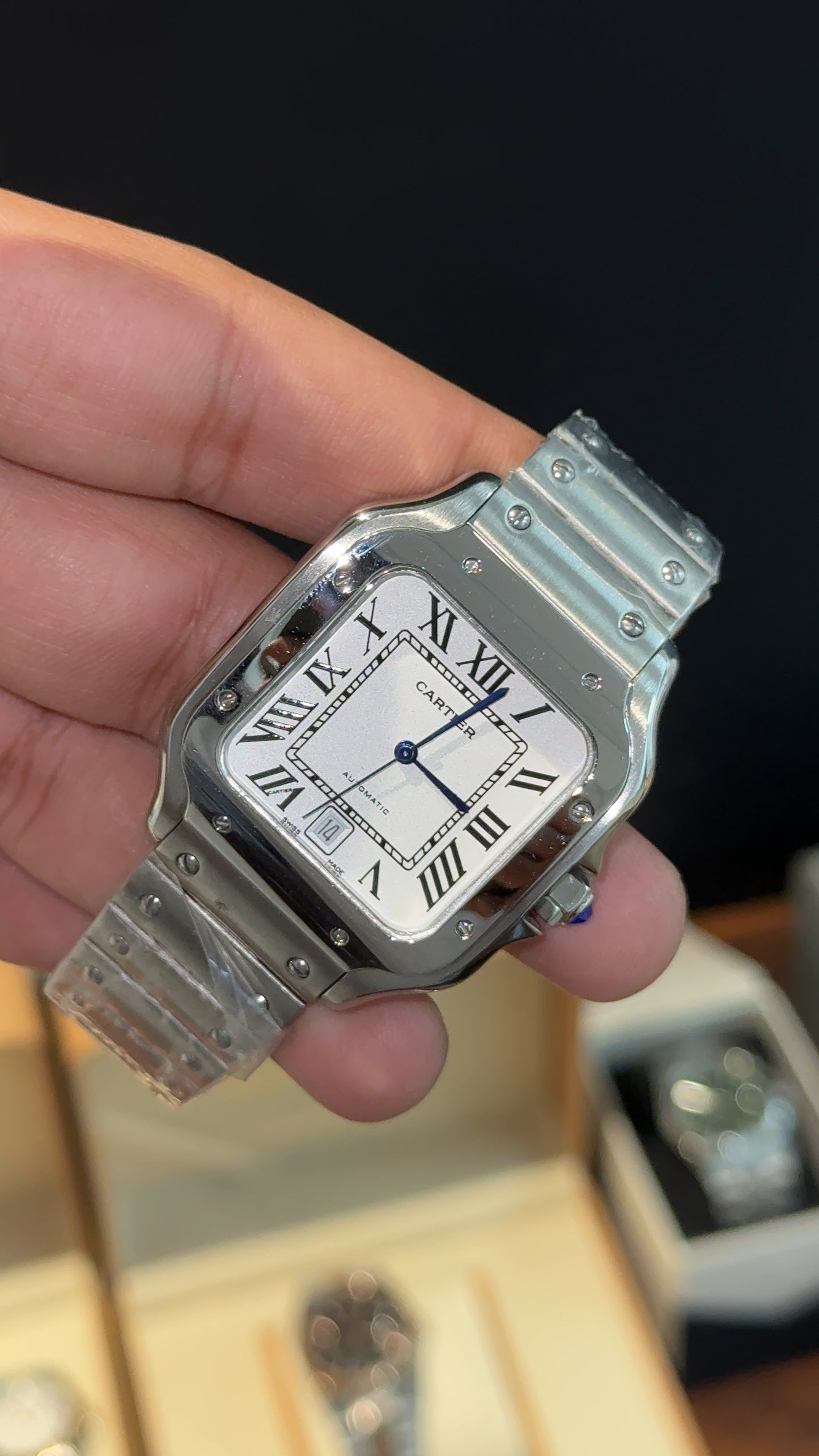 Santos | Silver Chain | White Dial