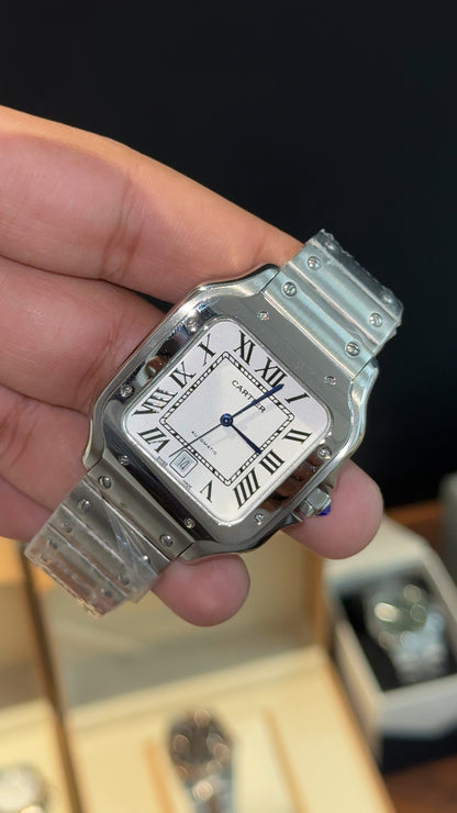 Santos | Silver Chain | White Dial