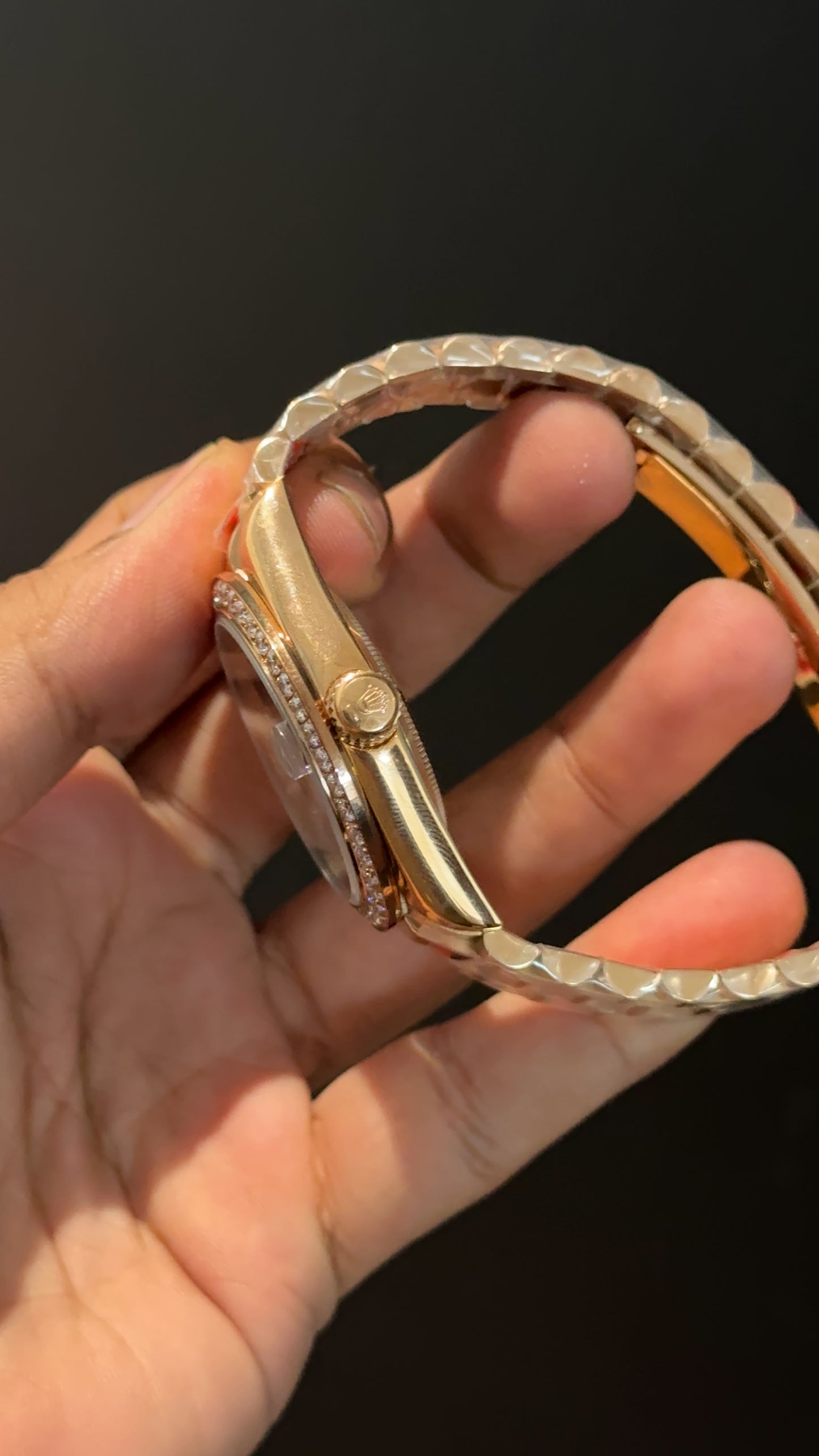 Daydate | Diamond Bezel | Rose Chain | Diamond Digit | Gradient Choco Dial