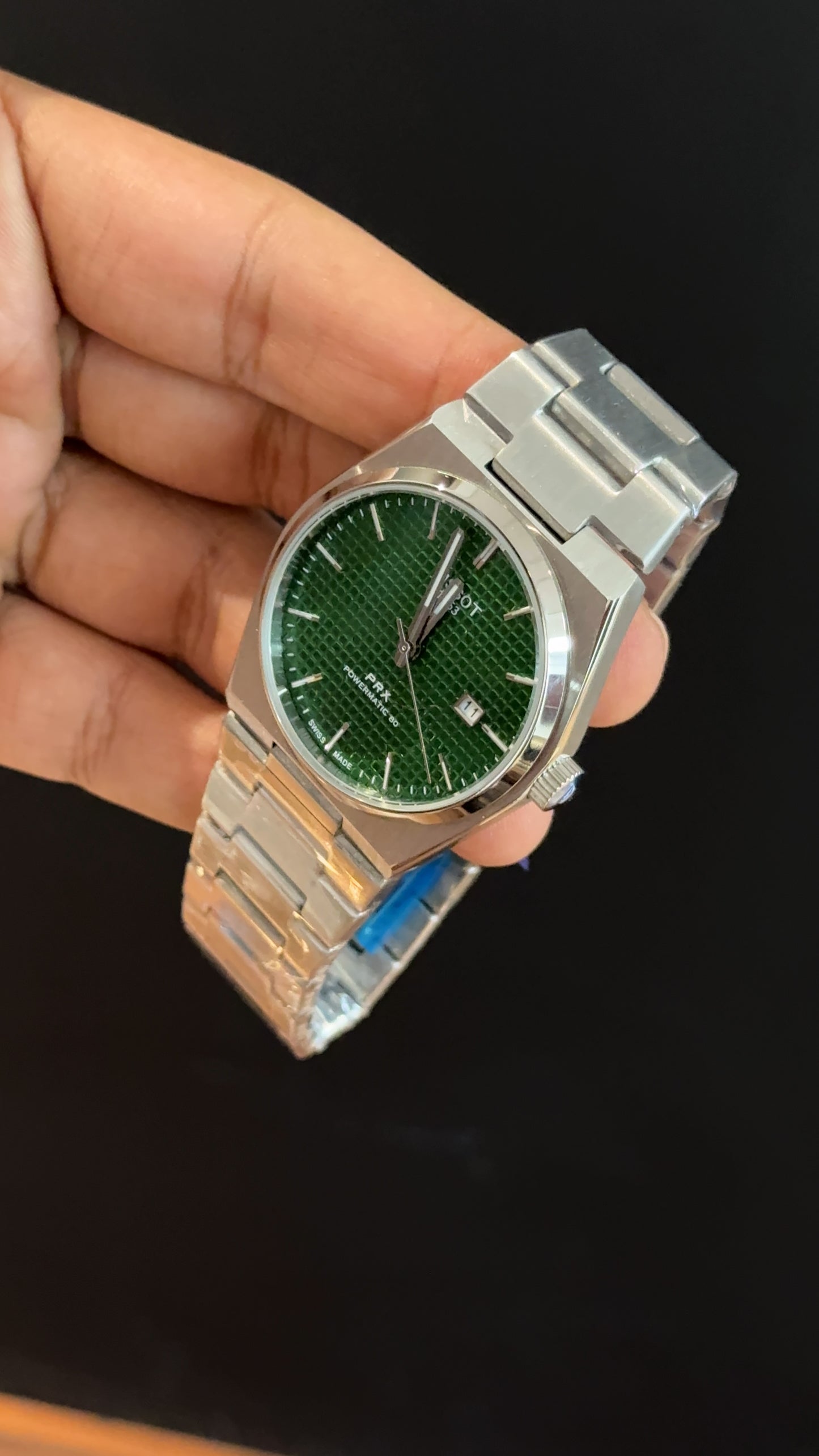 Tissot Prx | Silver Chain | Green Texture Dial - twentyfour