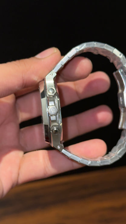 AP | Silver Chain | White Chrono | Black Dial