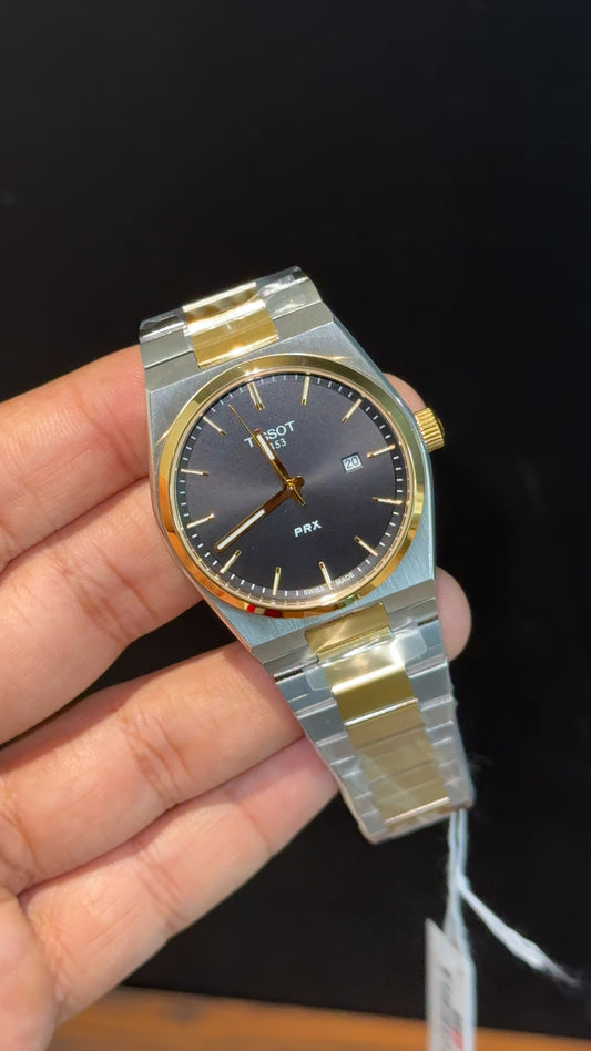 Tissot Prx | Quartz | Gold Two Tone | Black Plain Dial - twentyfour