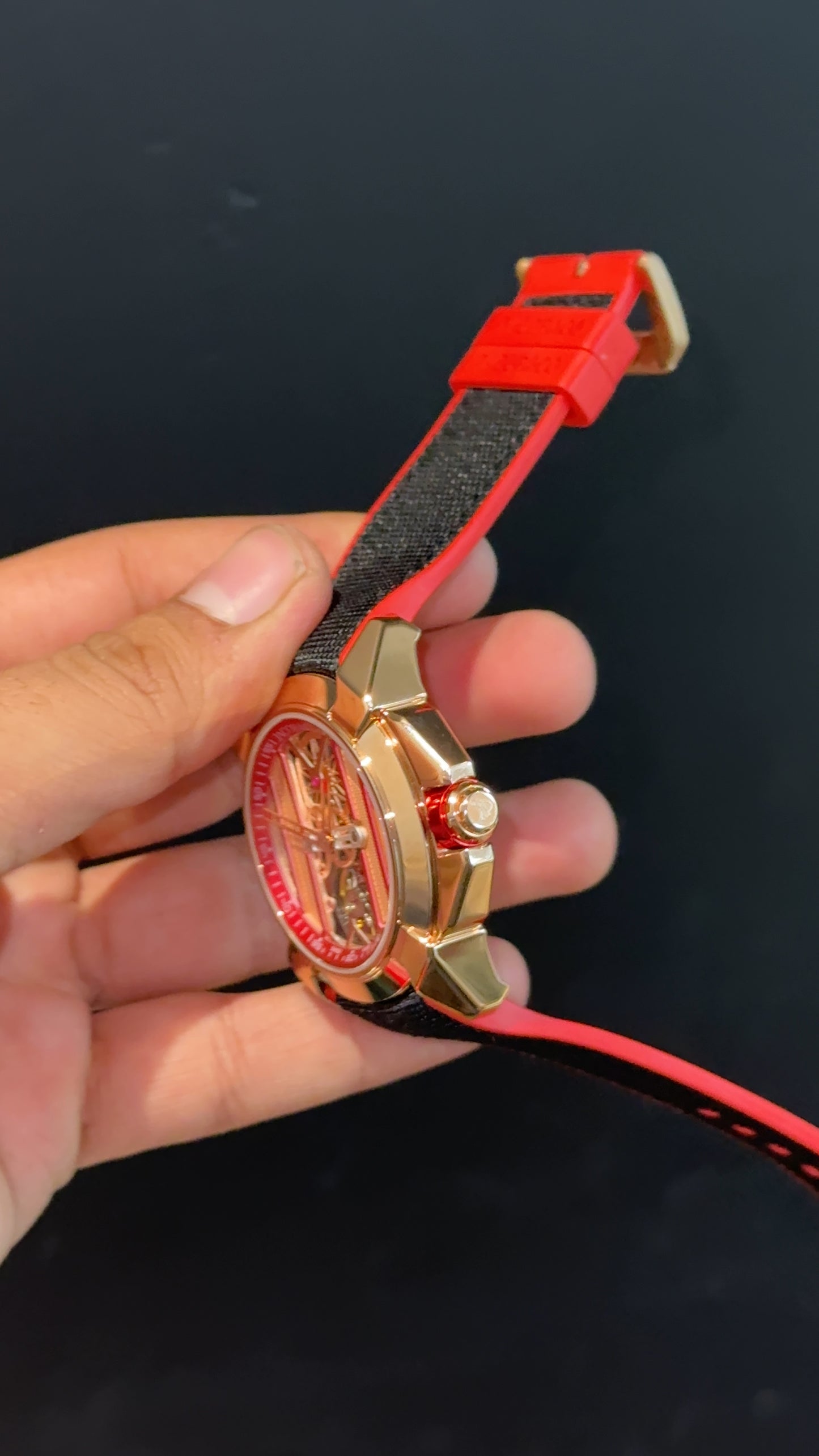 Jacob And Co | CR7 Edition | Rose Case | Red Black Strap | X Pendulum Machine | Red Dial - twentyfour