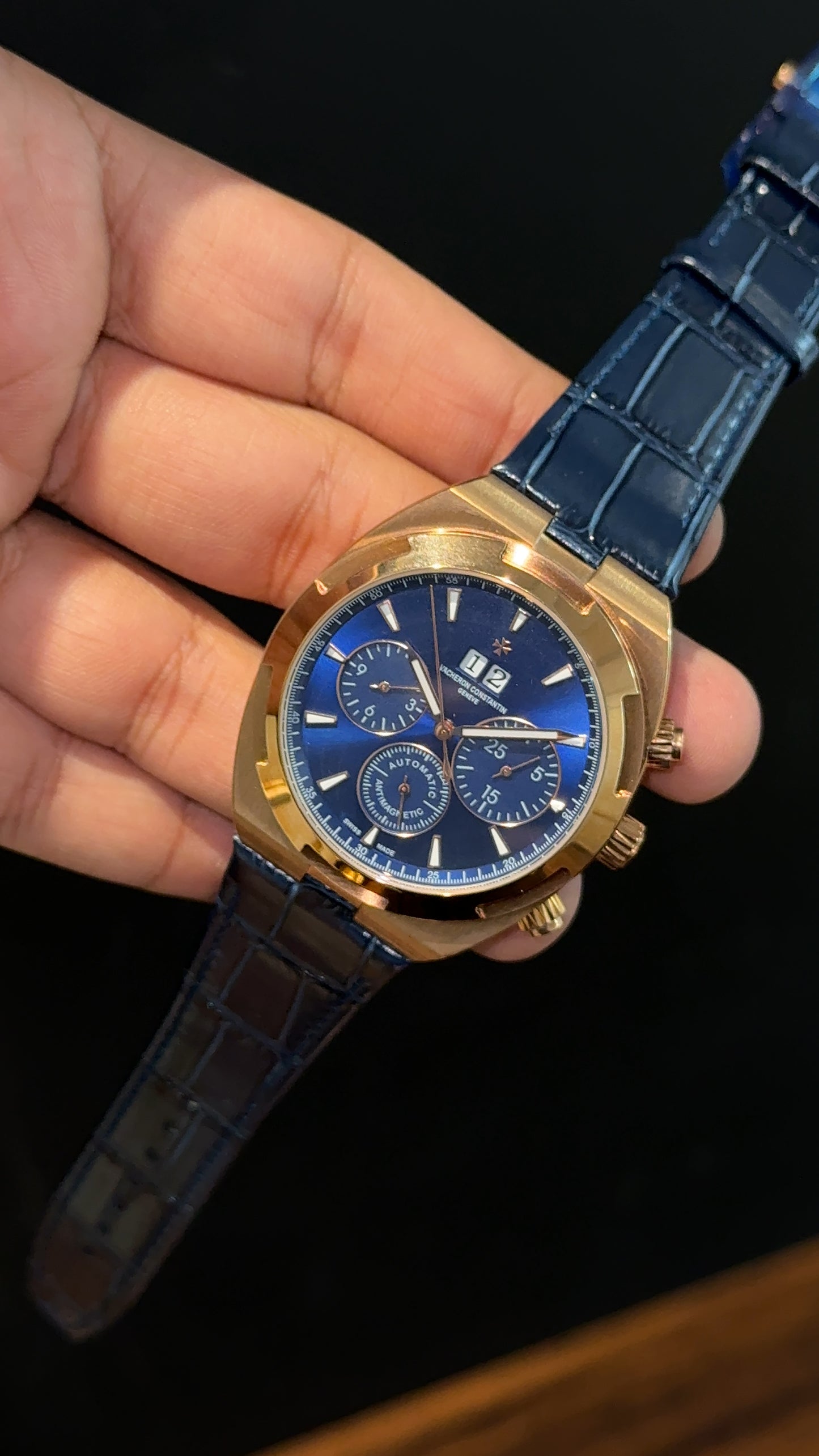 Vacheron Constantin | Rose | Blue Leather Strap | Chrono | Blue Dial