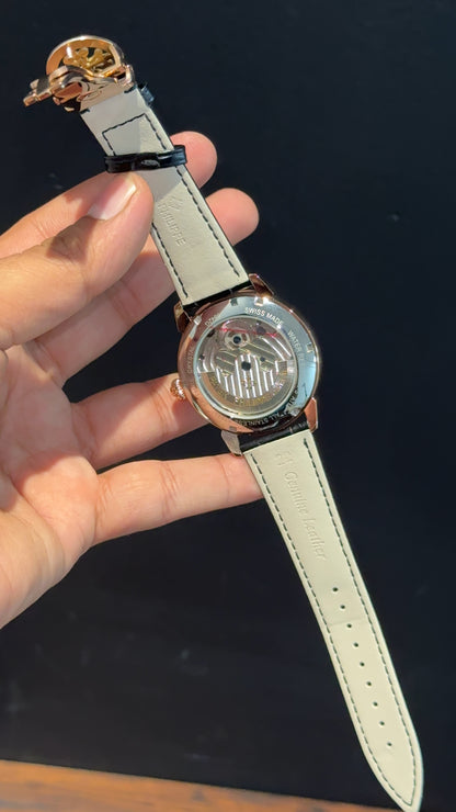 Pp Auto | Pendulum | Rose | Black Strap | Rose Black Dial