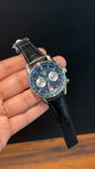 Tag Carrera | Black  Strap | Silver Bezel | White Chrono | Black Dial