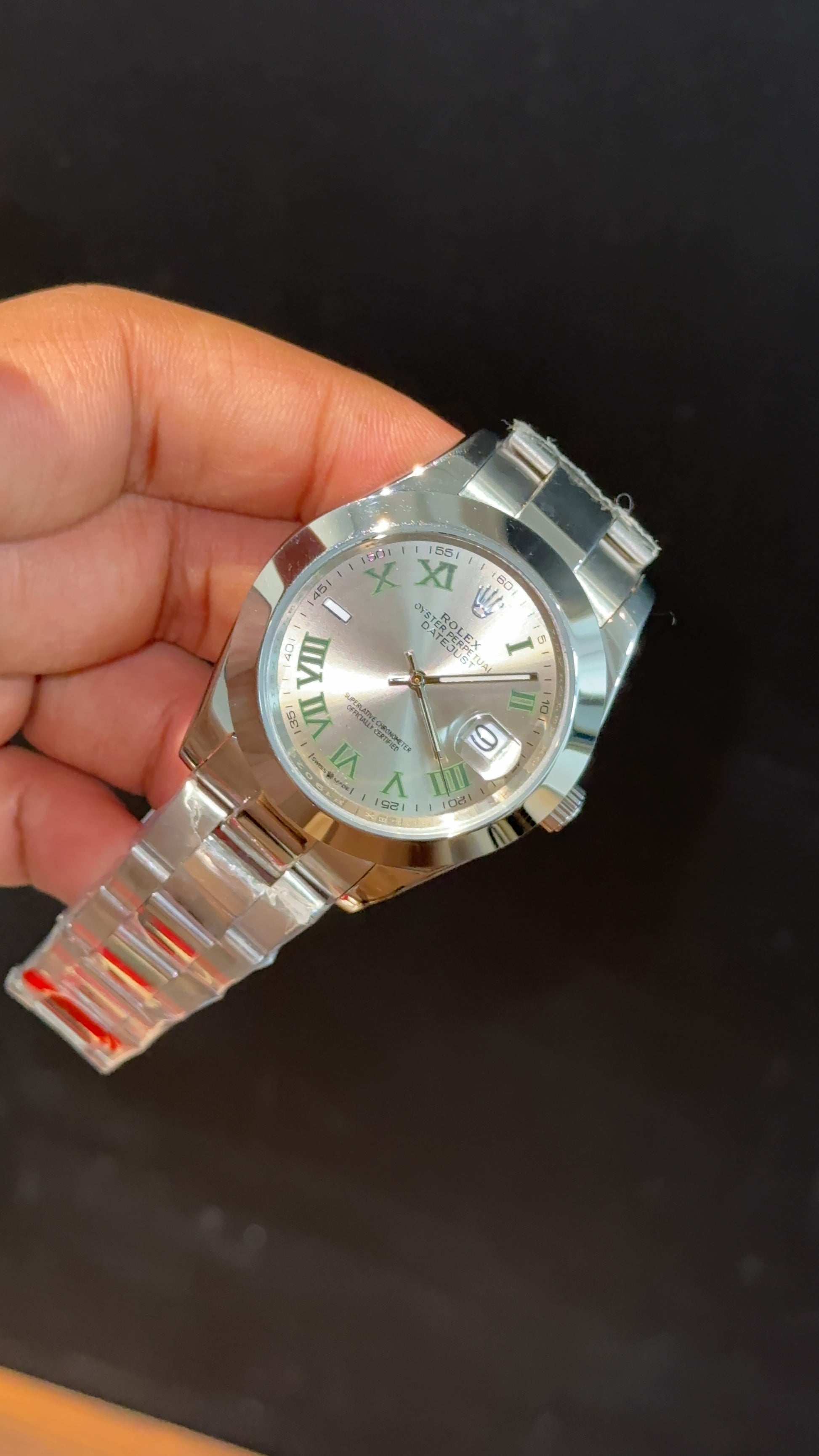 Datejust | Silver Oyester Chain | Plain Bezel | Wimbeldon Dial - twentyfour