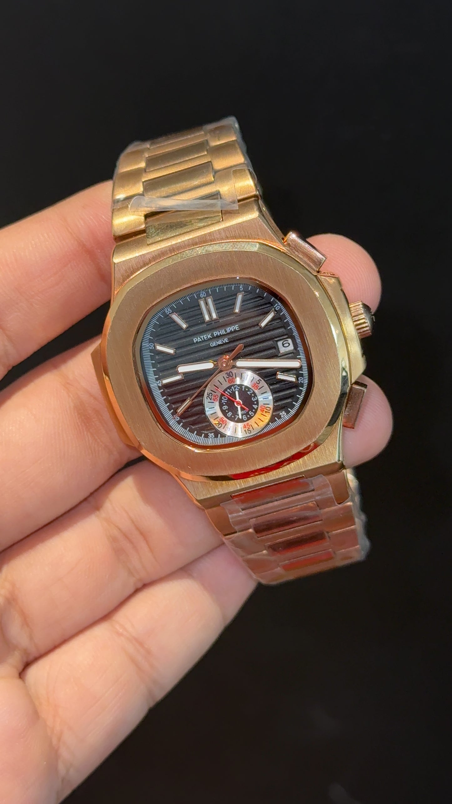 PP Auto | Single Time Edition | Rose Chain | Black Dial