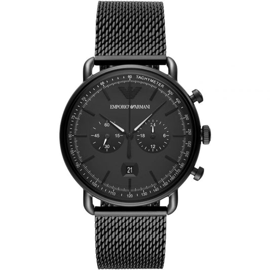 Emporio Armani Men’s Chronograph Quartz Stainless Steel Black Dial 43mm AR 11264