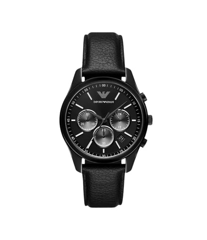 Emporio Armani Chronograph Black Leather Watch AR11583