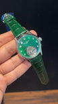 Pp Auto | Pendulum | Silver | Green Strap | Silver Green Dial