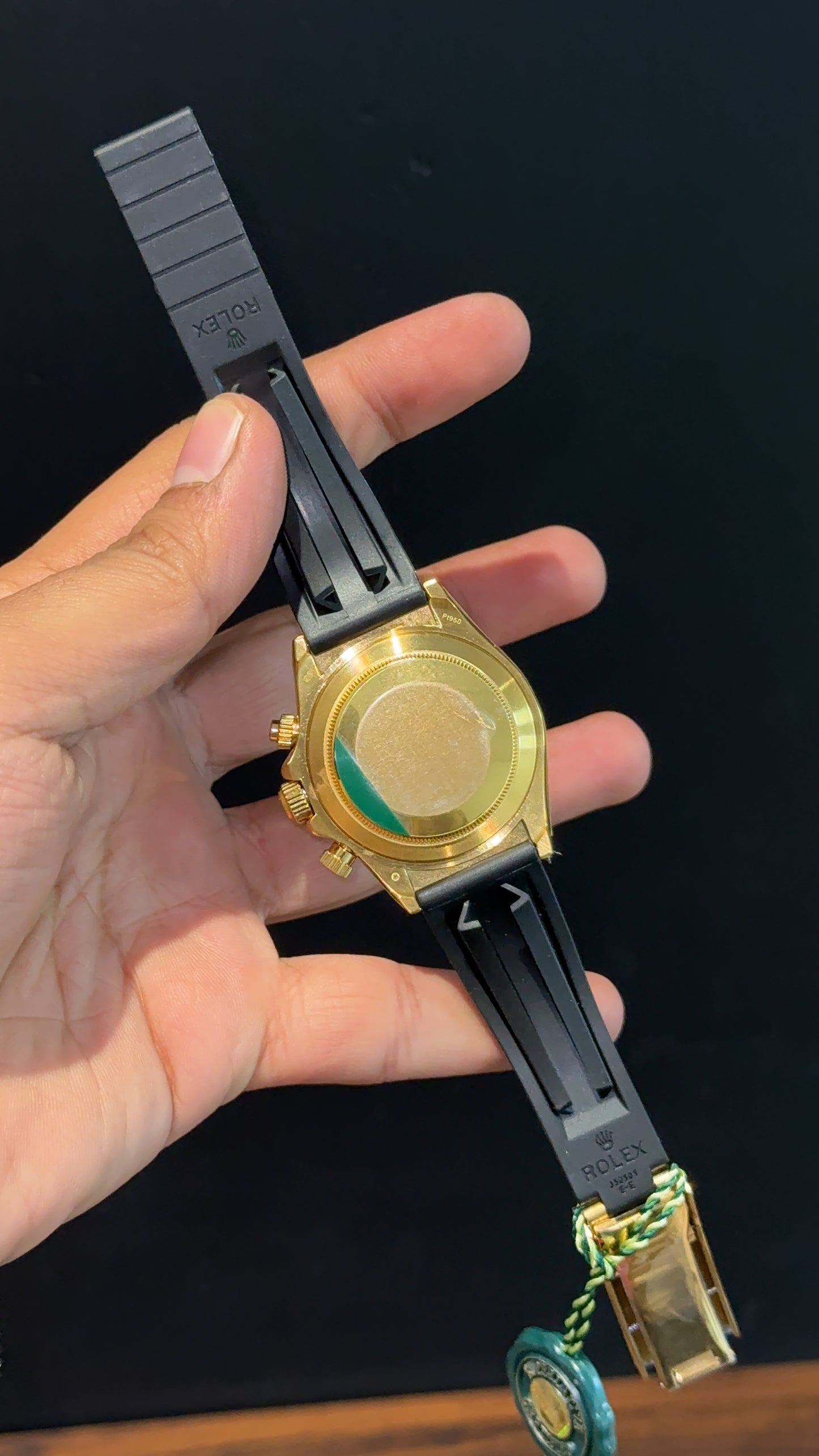 Daytona | Gold | Black Pvc Strap | Gold Chrono | Diamond Digit | Black Dial