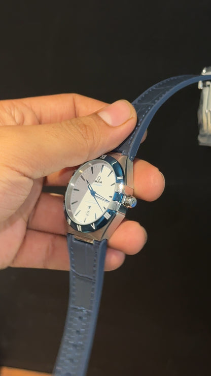 Omega Constellation | Silver Blue Case | Blue Strap | White Dial - twentyfour
