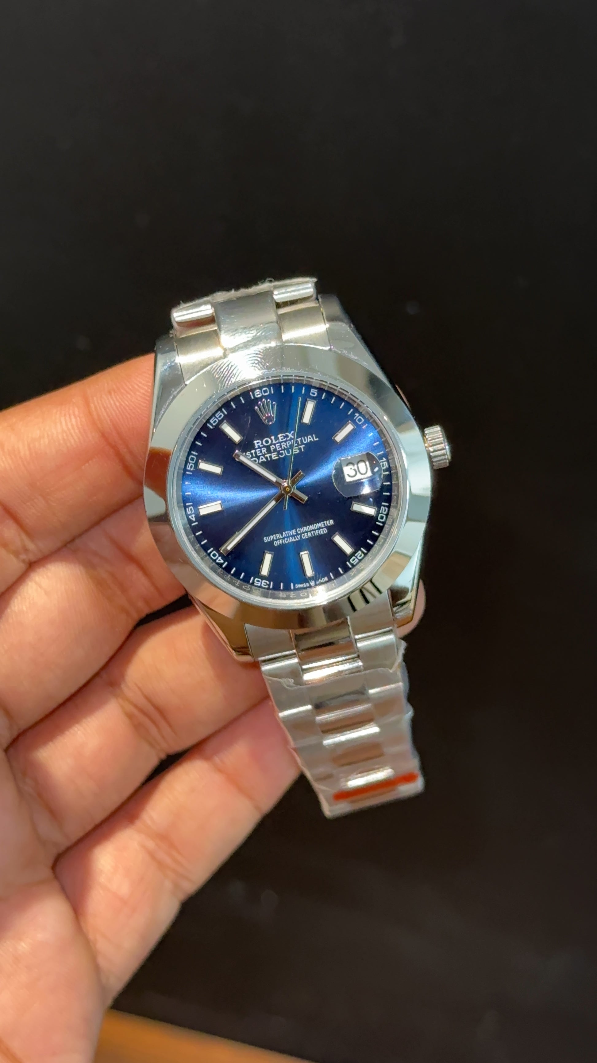 Datejust | Silver Oyester Chain | Plain Bezel | Blue Dial - twentyfour