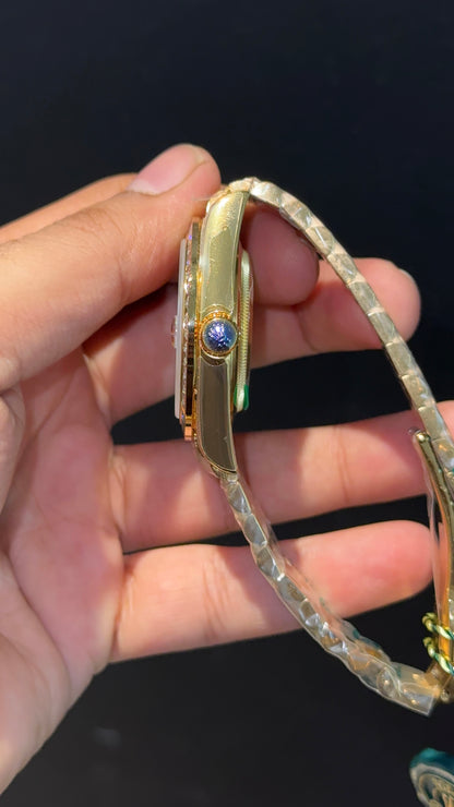 DayDate | Diamond Bezel | Gold Chain | Gold Pearl Dial
