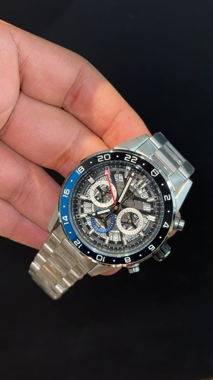 Tag Batman | Carrera 2 | Silver Chain | Chrono | Black Dial