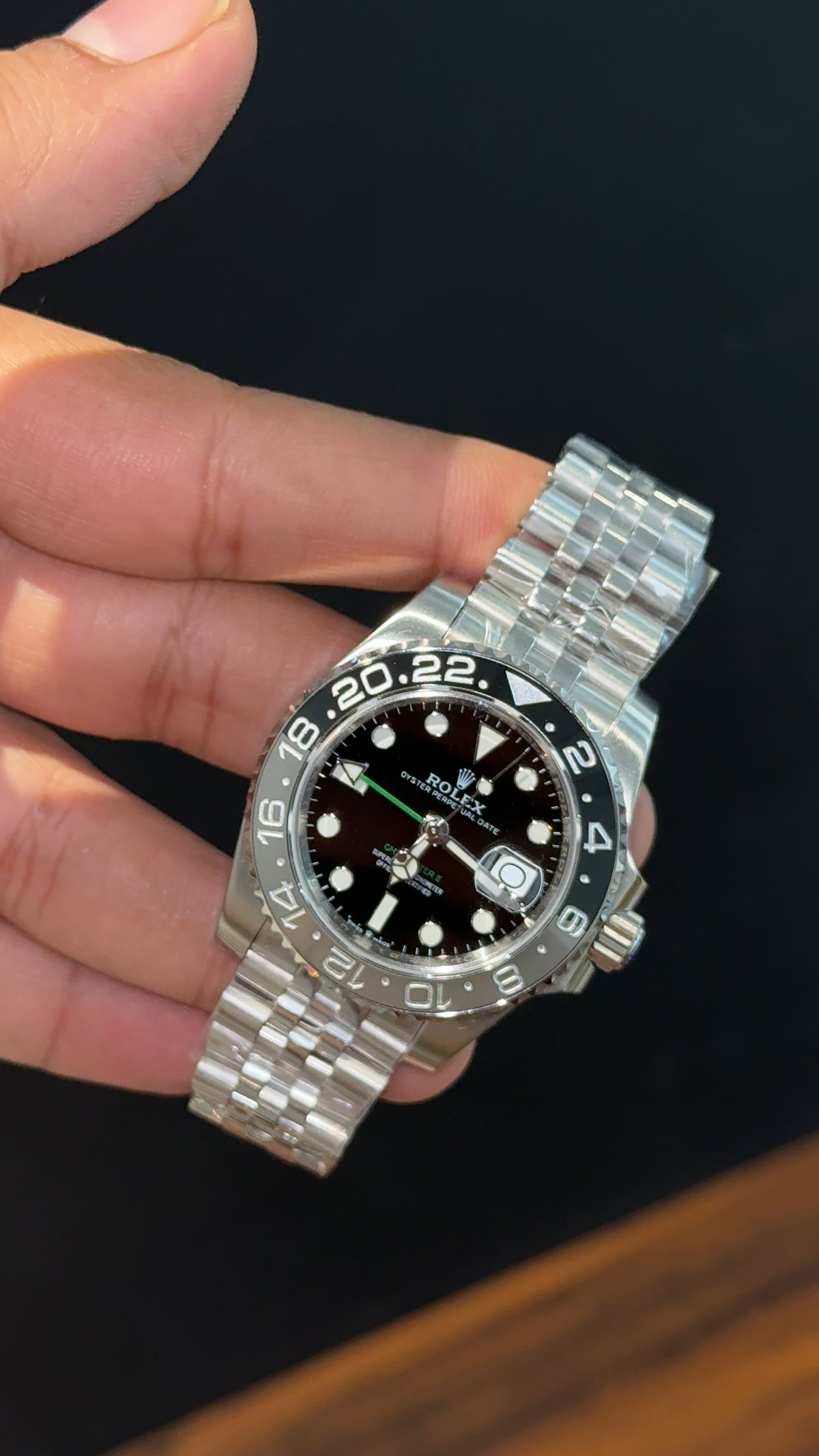 Premium GMT | Bruce Wayne | Silver Chain | Black Dial