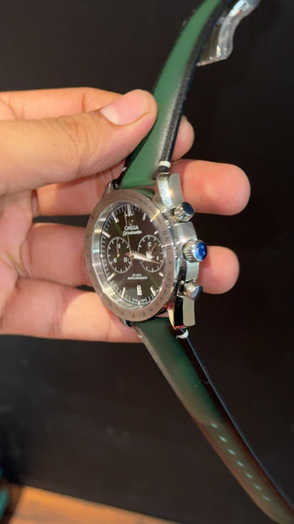 Omega Speedmaster | Chrono | Silver Bezel | Green Black Strap |Grenish Dial - twentyfour