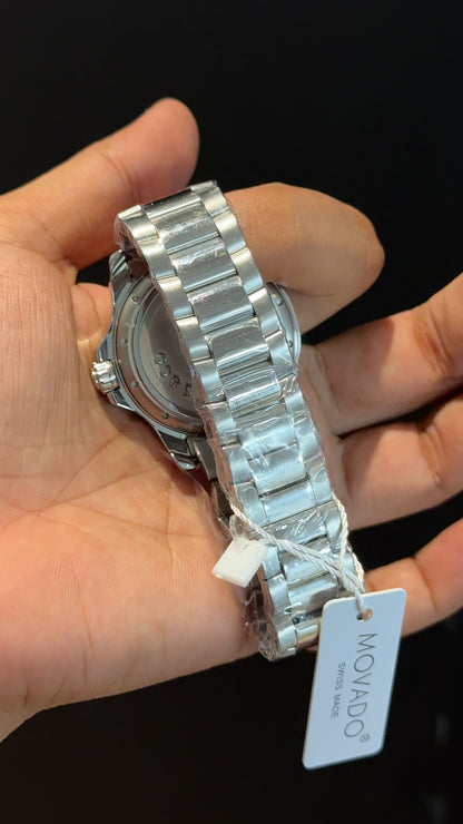 Movado | Silver Chain | Green Plain Dial