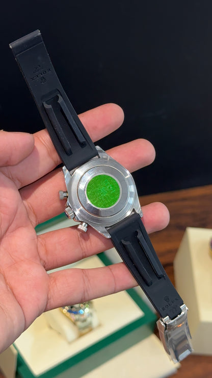 Daytona Silver | Diamond Case | Black Pvc Strap | Diamond Digit | Chrono | Mehroon Dial