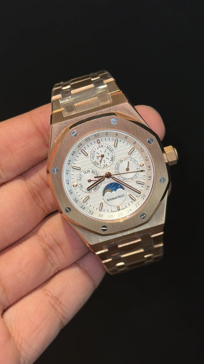 AP Auto | Rose Chain | Chrono | Calendar Edition | White Dial