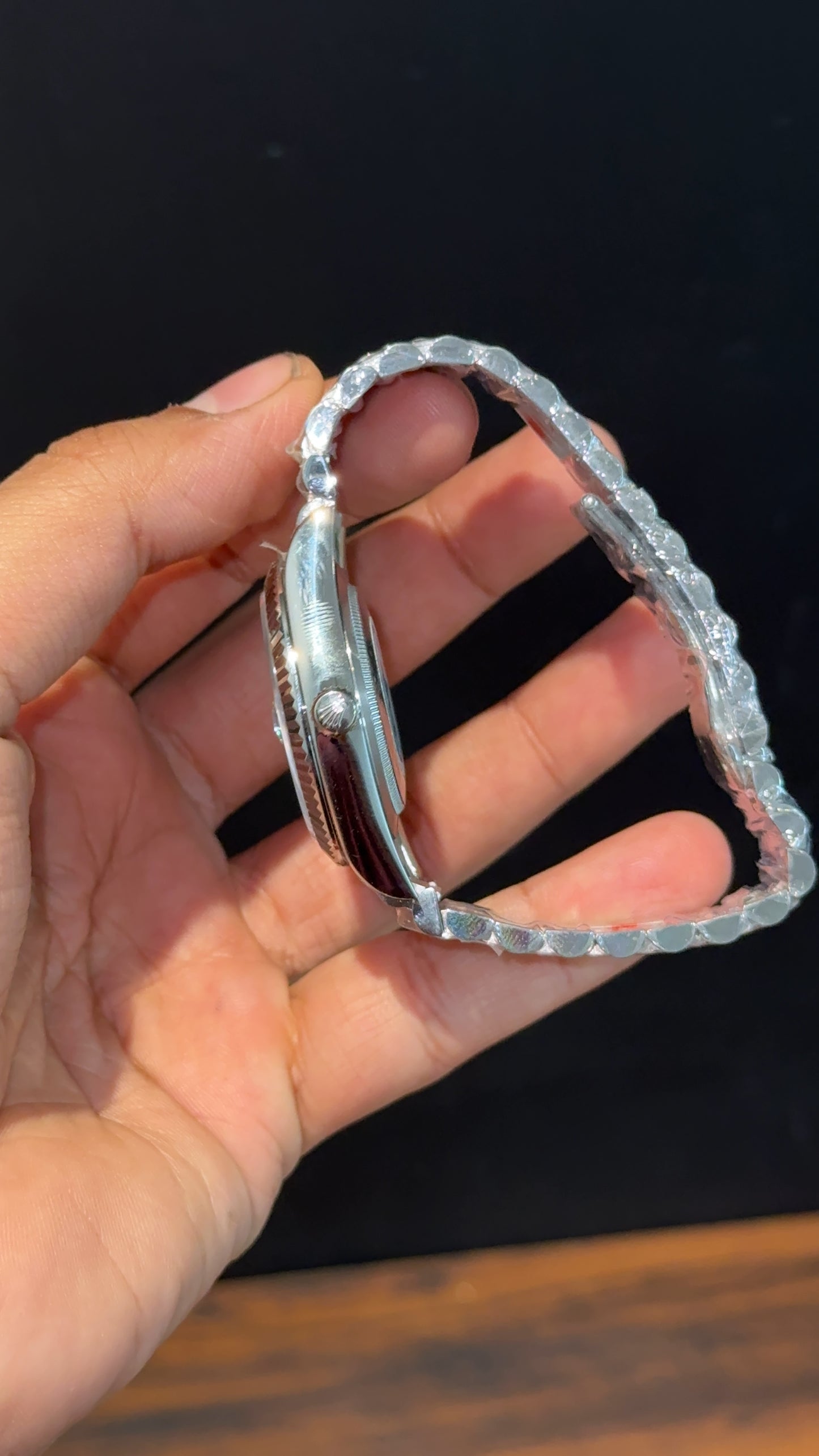 Premium Daydate | Silver Chain | Red Cheery Dial