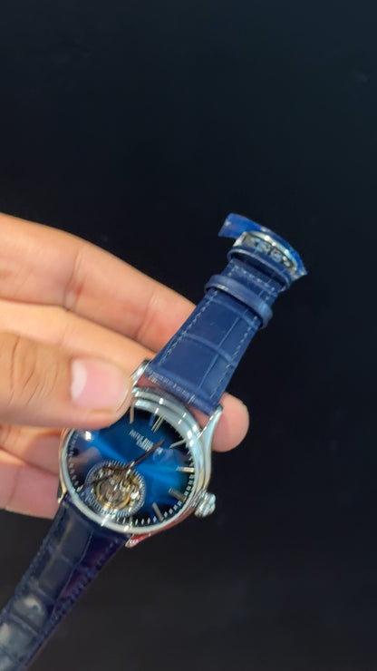 Pp Auto | Pendulum | Silver | Blue Strap | Shaddy Blue Dial