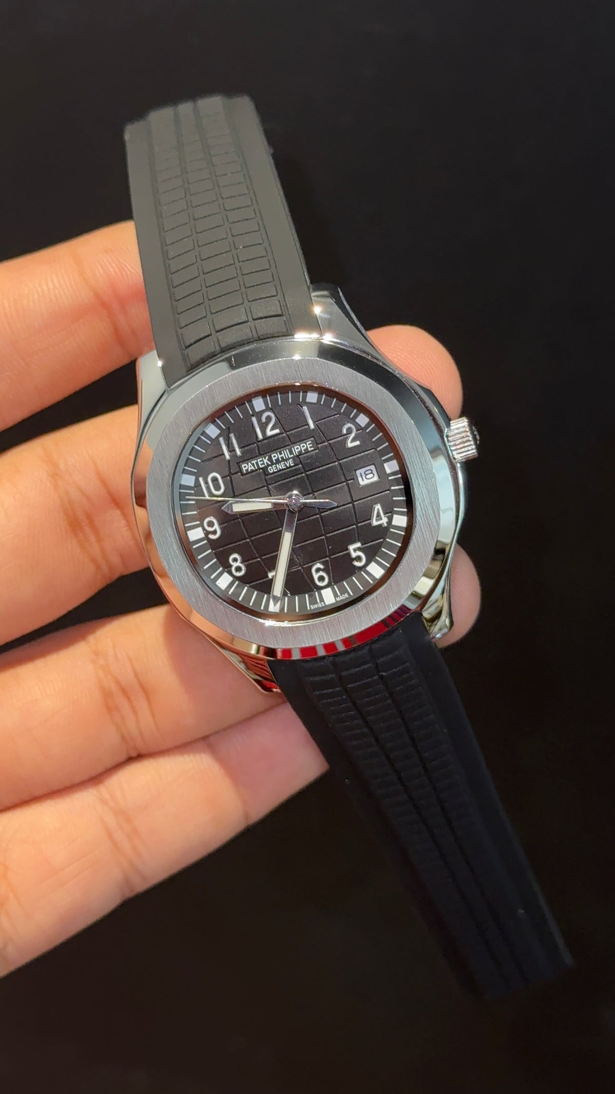 Pp Auto | Aquaaut | Black Strap | Silver Black strap