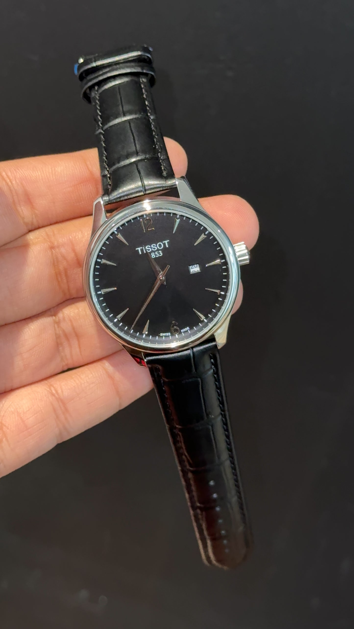Tissot 1853 | Silver Case | Black Leather Strap | Black Classic Dial - twentyfour