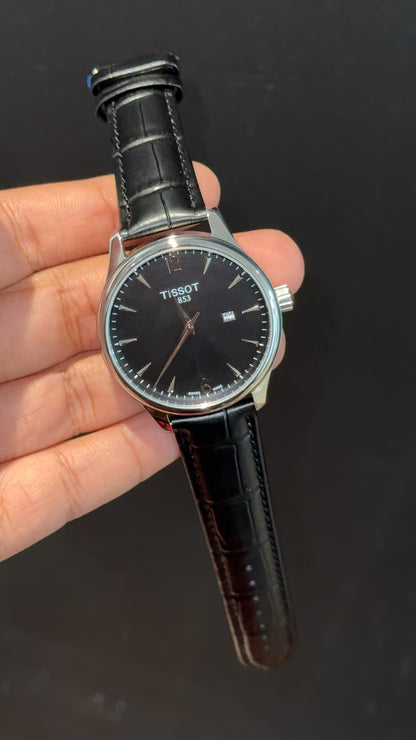 Tissot 1853 | Silver Case | Black Leather Strap | Black Classic Dial - twentyfour