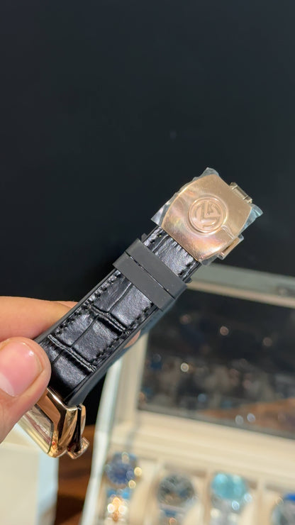 Premium Franck Muller | Vanguard Edition | Rose Case | Black Strap | White Dial