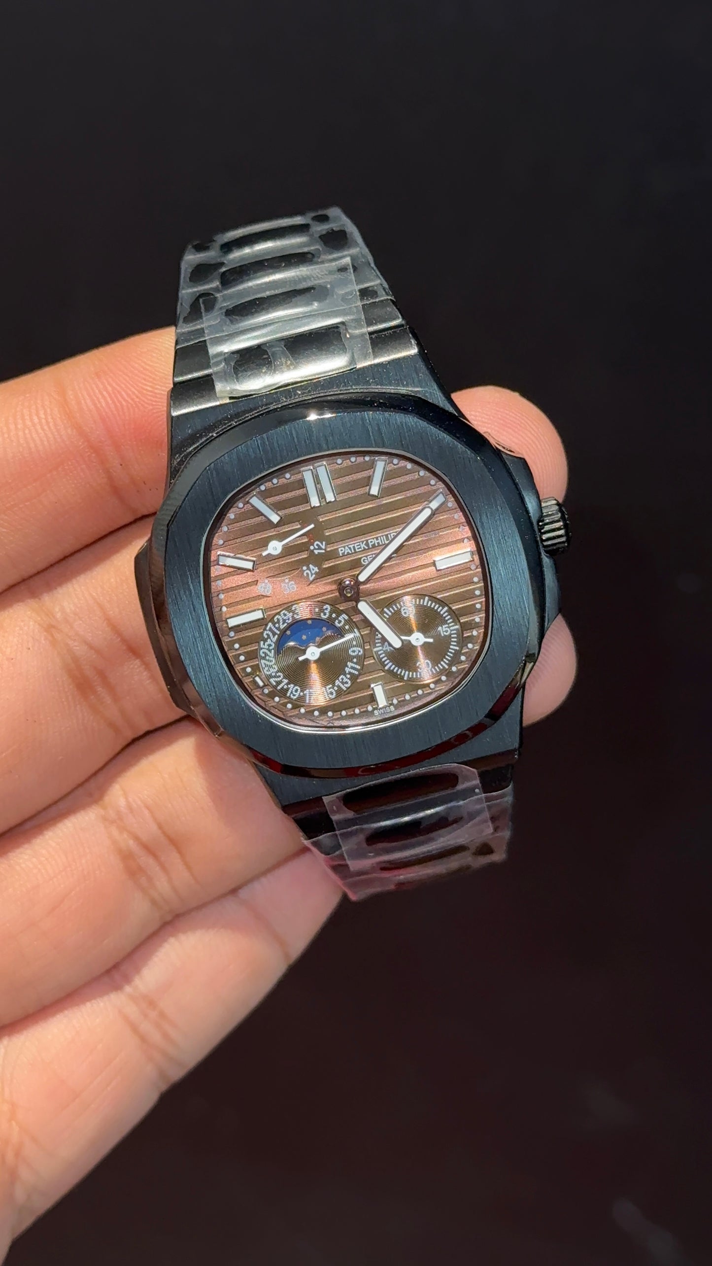 Pp Auto | Moonphase | Black Chain | Sub Brown Dials