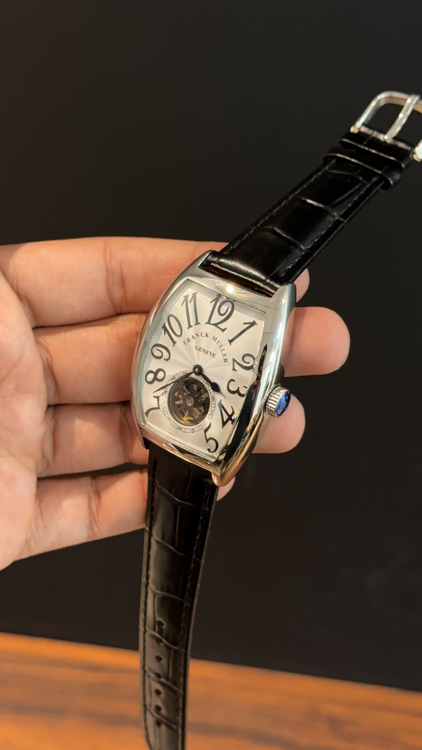 Franck muller | Black Leather Strap | Pendulum | White Dial