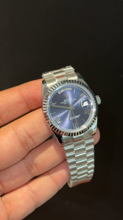Daydate | 36mm | Silver Chain | Purplish Dial - twentyfour