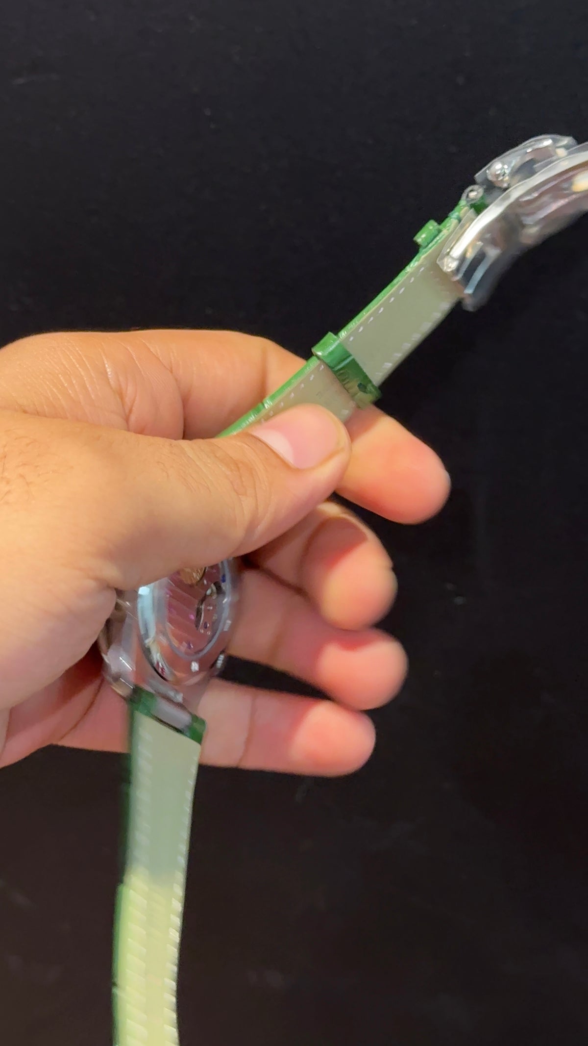 Pp Auto | Silver Case | Green Strap | Moonphase | Sub Green Dial