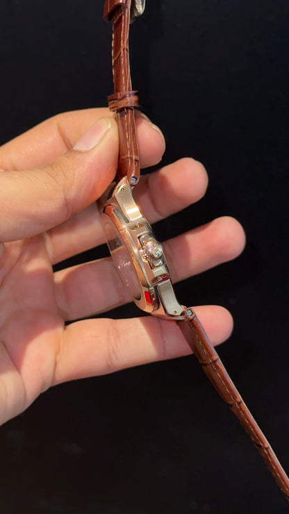 Pp Auto | Rose Case | Brown Strap | Moonphase | Sub White Dial