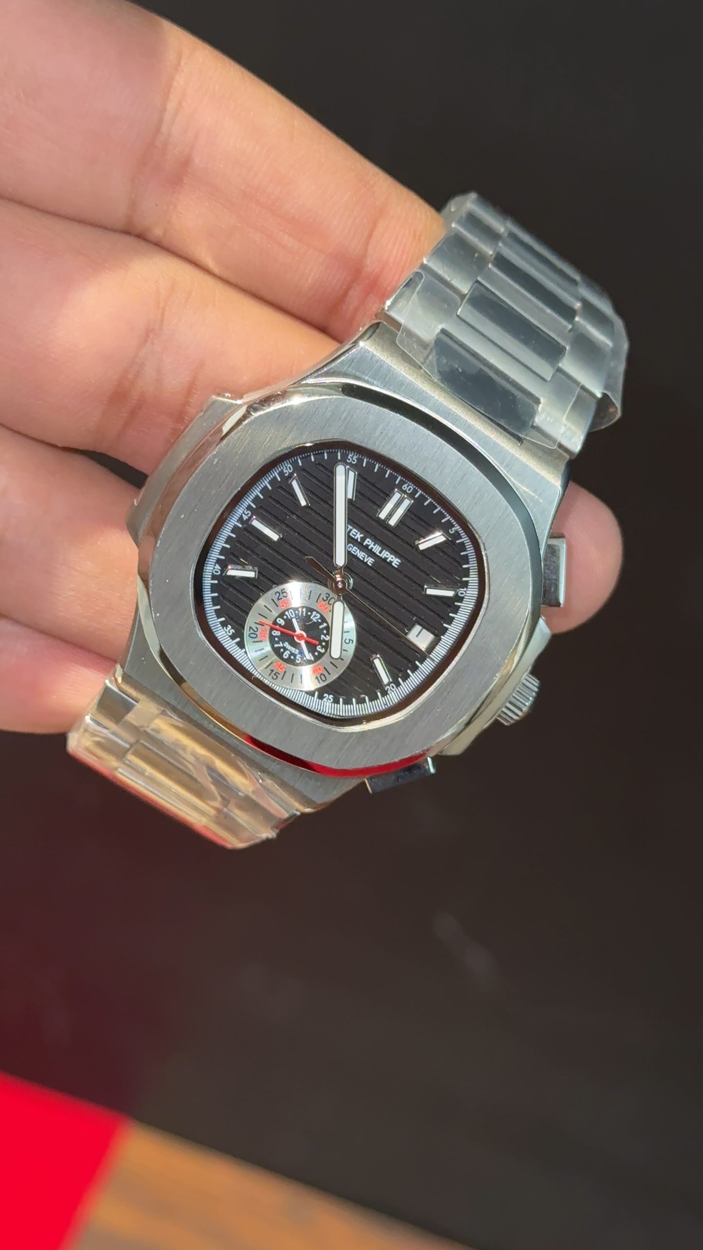 PP Auto | Single Time Edition | Silver Chain | Black Dial