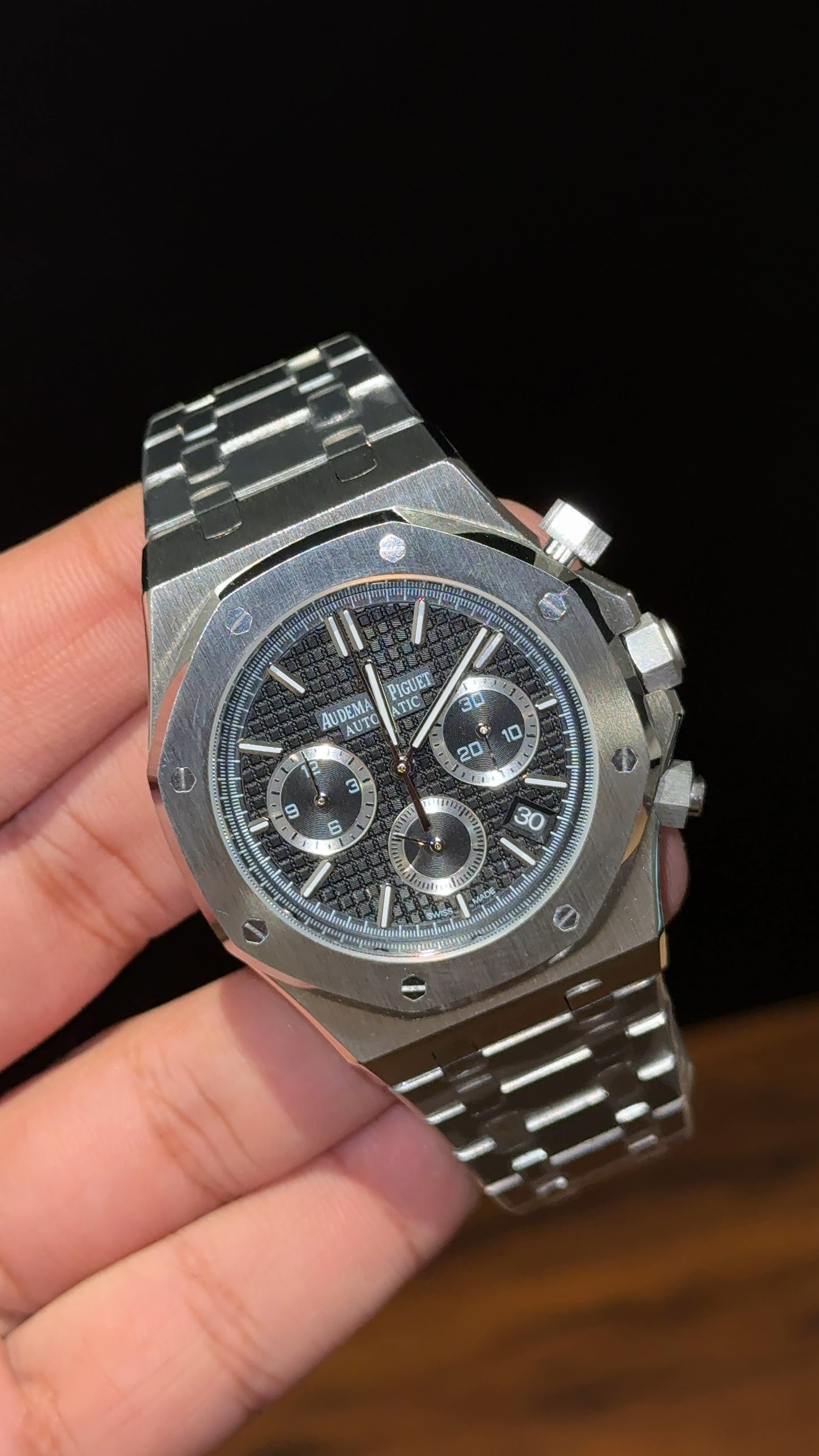 AP | Silver Chain | Chrono | Black Dial