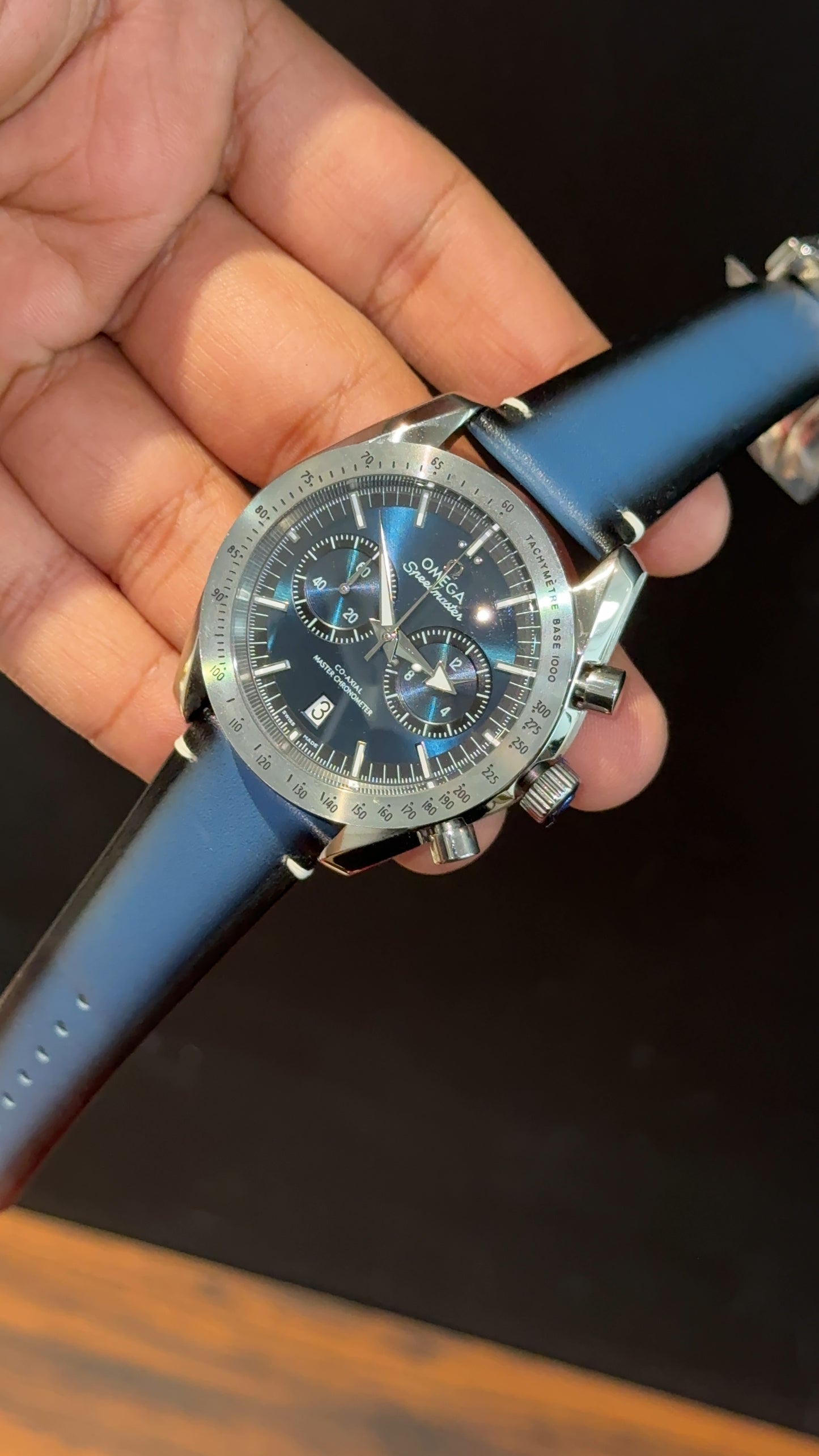 Omega Speedmaster | Chrono | Silver Bezel | Blue Black Strap | Blue Dial - twentyfour