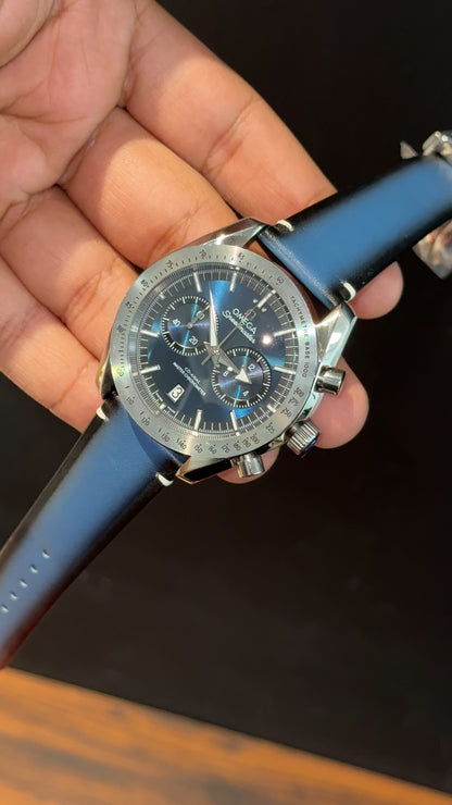 Omega Speedmaster | Chrono | Silver Bezel | Blue Black Strap | Blue Dial - twentyfour